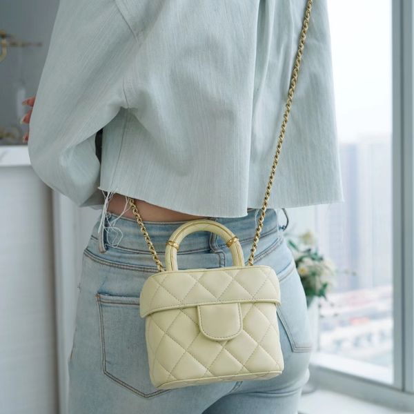 

new designer bag women's luxury handle makeup bag 10a box bag shoulder bag chain bag handheld diagonal bag wallet 12.5cm with box