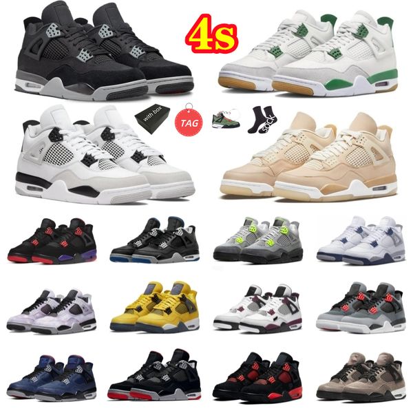 

jumpman 4 4s mens basketball shoes military black cat canvas university blue red thunder cactus jack midnight navy men women trainers outdoo