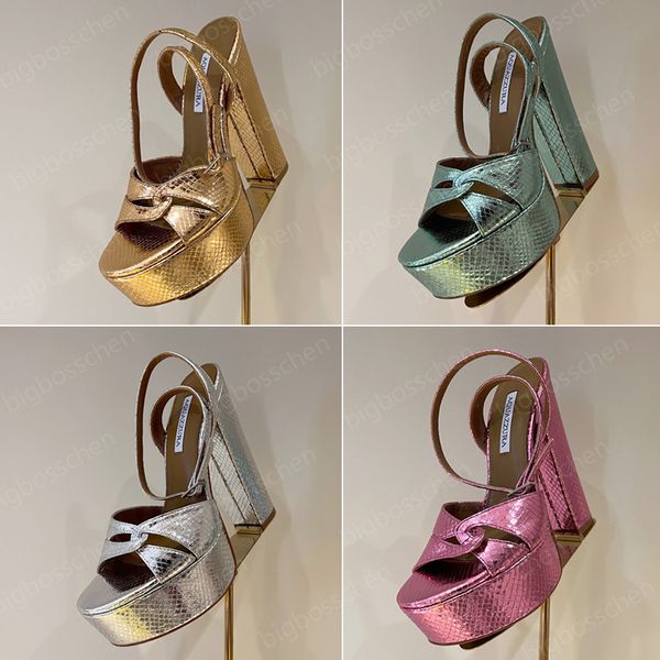 

luxury luxury designer ladies sandals super high heels aquazzura fashion snake print thick with thin straps around the foot nude gold bar we, Black