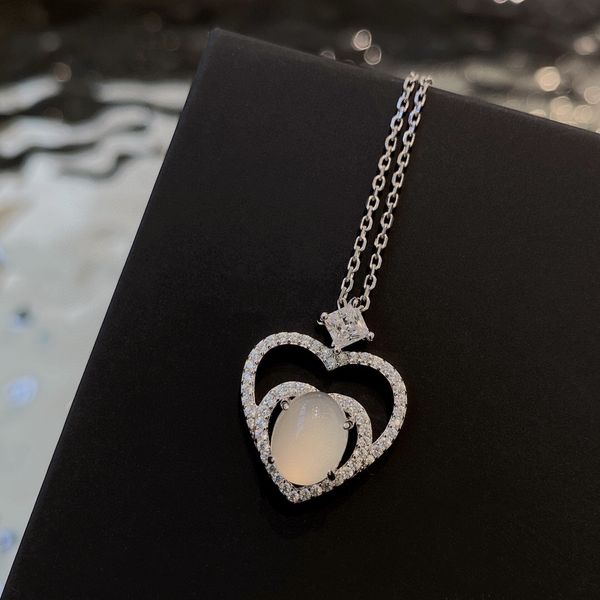 

well sale original single high-end quality 925 sterling silver ice permeable series love flower pendant with full diamond necklace for women