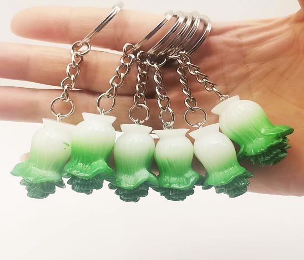 

keychain simulation food chinese cabbage chain resin pendant car ring hanging gifts toys1530474, Silver