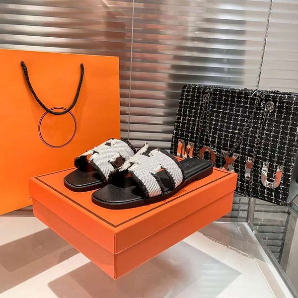

fashion indoor izmir slippers women flat sandal famous office sliders italy elegant rubber canvas untrimmed edge slides stylist summer novel, Black