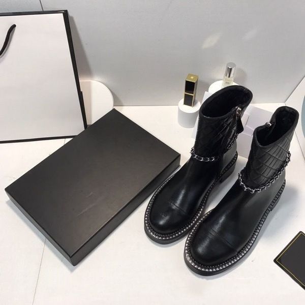 

women luxury designers ankle boots half boots black calfskin quality flat lace up shoes adjustable zipper opening motorcycle boots 03