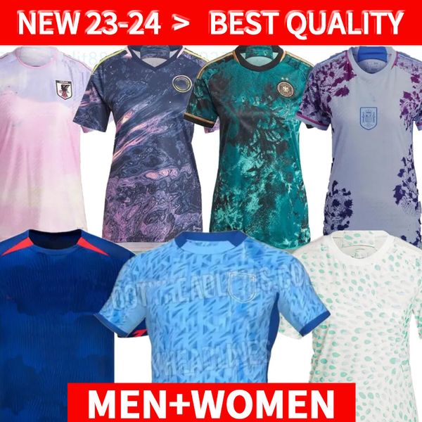 

2023 women's football french englands sweden japan colombia women soccer jerseys spain germany home away 23 24 jersey football shirts, Black;yellow