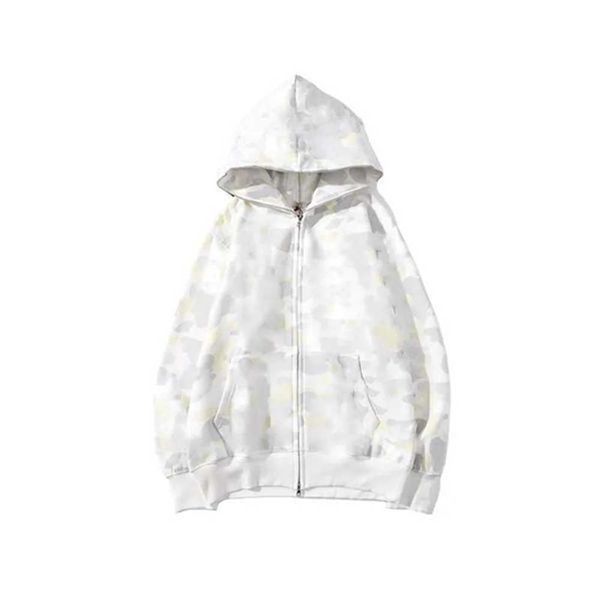 

mens designer hoodies zip up shark jackets long sleeve hooded coats loose camouflage jacket print woman hoody etg0, Black