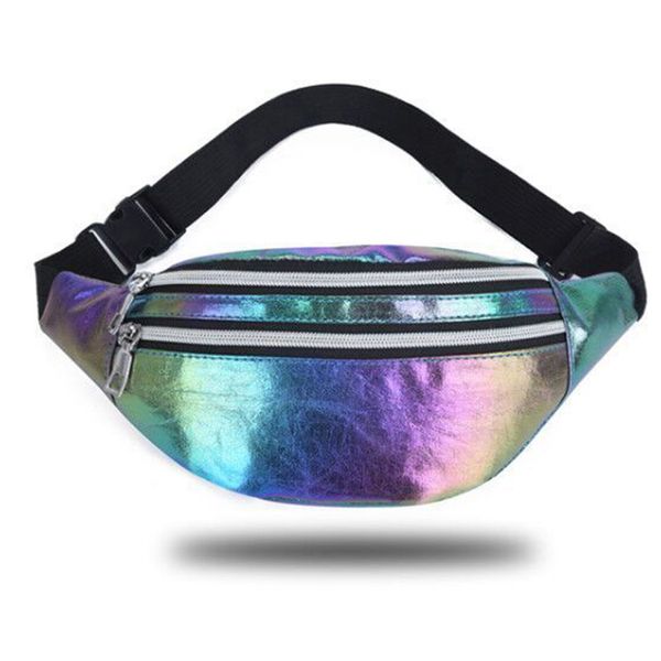 

designer lulu belt bag for women luxurys small holographic fanny pack laser pu beach travel banana hip bum zip waist bags wallet 15