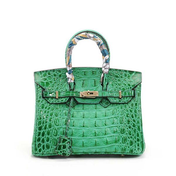

2023 new fashion alligator bone bag women's simple cowhide leather bag fashion portable bag for lady