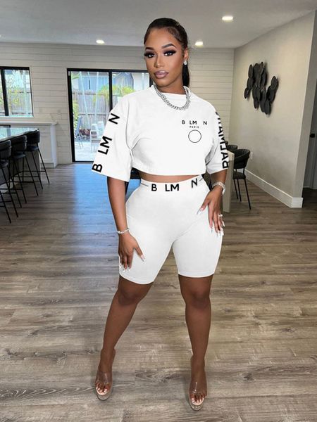 

women's casual sports set summer fashion balma letter offset round neck short sleeved shorts set size xs--2xl, Gray