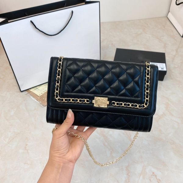 

channel fashion shoulder bag designer bags flip cover messenger bag womens purses and handbag diamond plaid embroidery thread wallet genuine