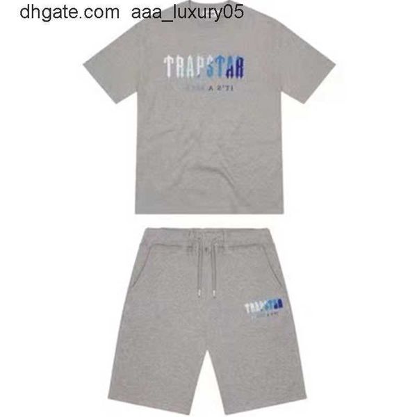 

mens trapstar t shirts short sleeve print outfit chenille tracksuit black cotton london streetwear s-2xl, White;black