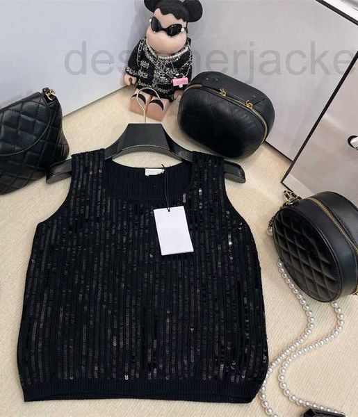 

women's t-shirt designer 2023 summer new vest t-shirt knitting sequins grade casual shirt fashion polo mother's day birthday gift, White