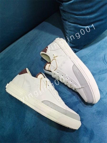 

new luxurys fashion white black leather calfskin sneakers shoe comfort outdoor trainers womens and men casual walking size35-46
