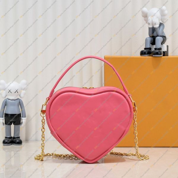 

mini love bag pop my heart pouch designer shoulder bag soft leather monograms quilted purse gold chain cross body women wallet evening clutc