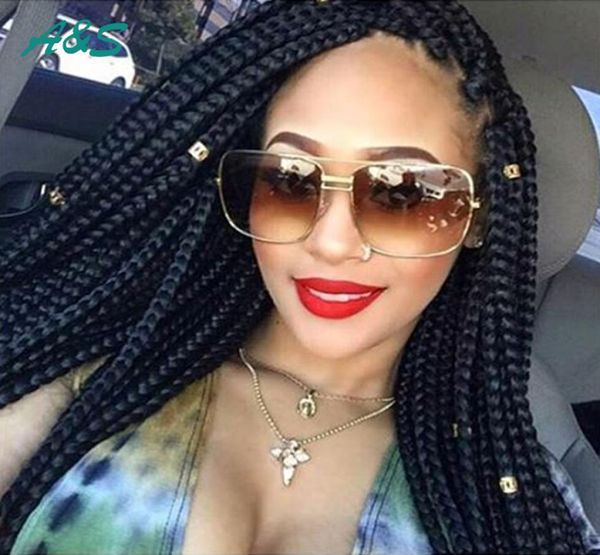 

18inch box black triple braid wig01234567891011128145679, Black;brown