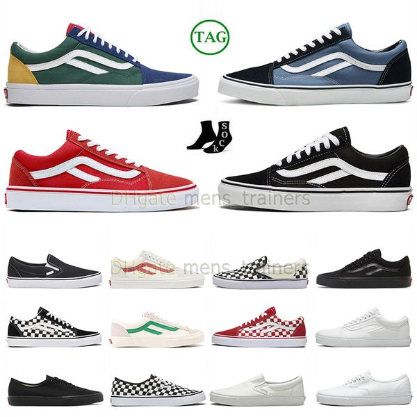 

designers low old skool van casual shoes og black white canvas mens womens fashion dhgate outdoor flat skateboard size 36-44
