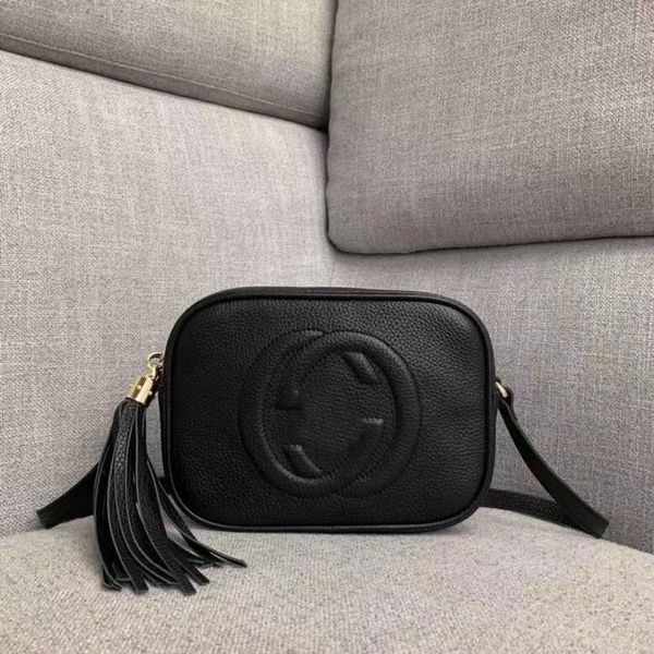 

luxurys designers bag one shoulder crossbody bag fashionable and classic versatile lychee patterned tassel camera bag black pu material