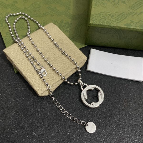 

designer double g pendant necklaces letter ggity chains necklaces luxury women fashion jewelry metal crystal pearl necklace gifts njiy, Silver