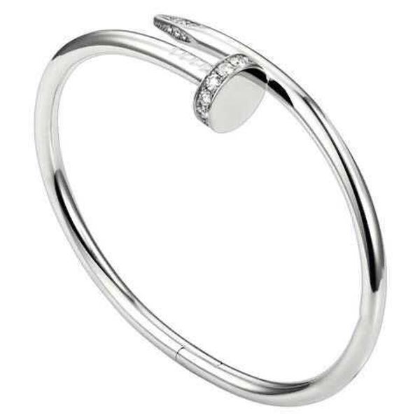 

internet celebrity carti's same nail opening bracelet reading the text ceremony diamond inlaid titanium steel metal trend high version, Black