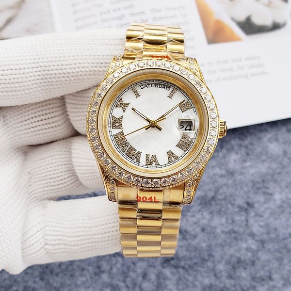 

mens diamond watch movement watches for men luxury watches for automatic watch designer watch 40mm full stainless steel strap, Slivery;brown