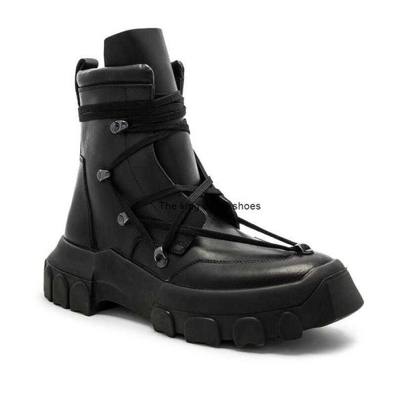 

cross straps men ro boots personality high man platform leather shoes black