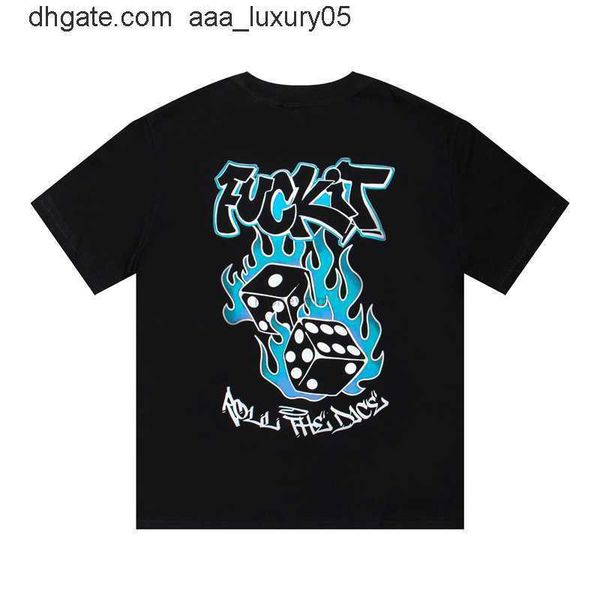 

designer fashion clothing tshirt tees trapstar flame dice hd printed short sleeve american street loose relaxed round neck t-shirt luxury ca, White;black