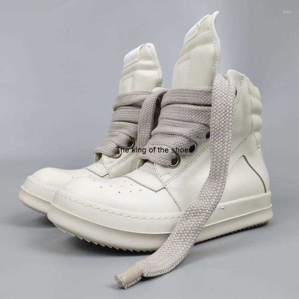 

2023 luxury rick designer ro boots shoes owens high-quality inverted triangle high-shoes men's leather main line thick bottom dark h, Black