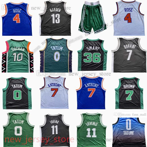 

jayson 0 tatum jersey custom youth printed basketball jerseys 7 jaylen 36 marcus brown smart 4 derrick 7 carmelo rose anthony 7 kevin 11 kyr, Black;red