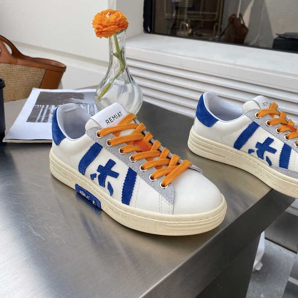 

master quality premiat483 couple lace-up leather flat casual men's shoes 2023 spring pure white outdoor women's shoes soft sole