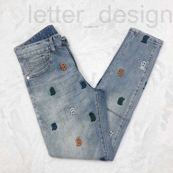 

men's jeans designer oversized mens jeans burb pants tb embroidered trousers men women loose casual 4xl 5xl 6xl or7m, Blue
