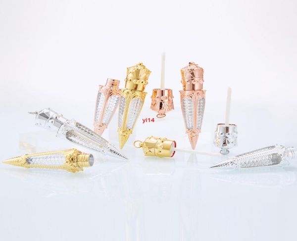 

5ml rose gold crown plastic lip gloss empty tube cosmetic wand lipgloss packaging container 20pcs qualtity8180792