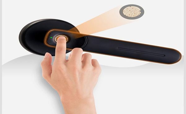 

wafu 017 fingerprint door lock key unlock handle zinc alloy doornob for home office indoor room4198614