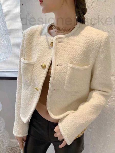 

women's jackets designer brand 2023 new women autumn winter ootd fashion jacket grade metal buckle tweed casual coat spring cardigan bi, Black;brown