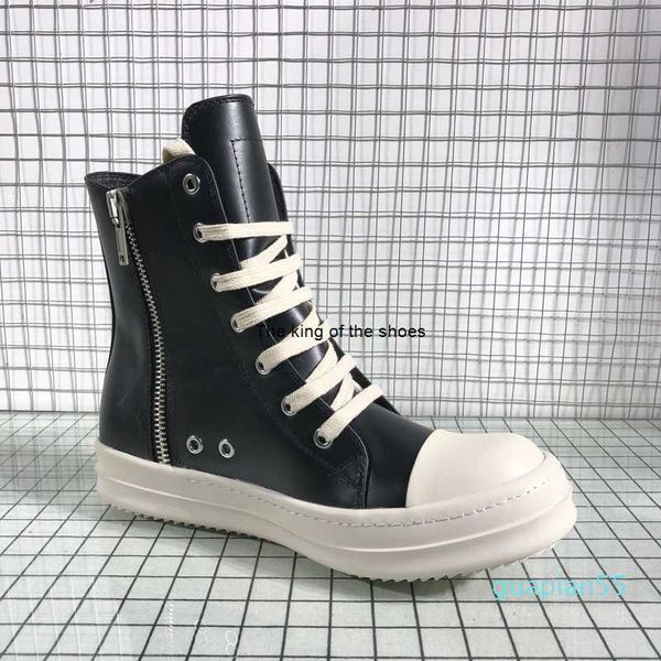 

fashion-comfortable men ro boots genuine leather man boots shoes thick sole mens winter footwear, Black
