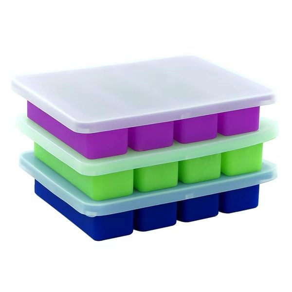 

yhswe silicone butter mould container bake cake baking moulds 4 grids with cover209i