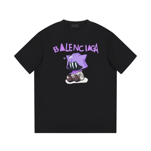 

leisure new b home front and back logo bb anti-letter embroidery short sleeves fashion loose crewneck inst shirt, White;black