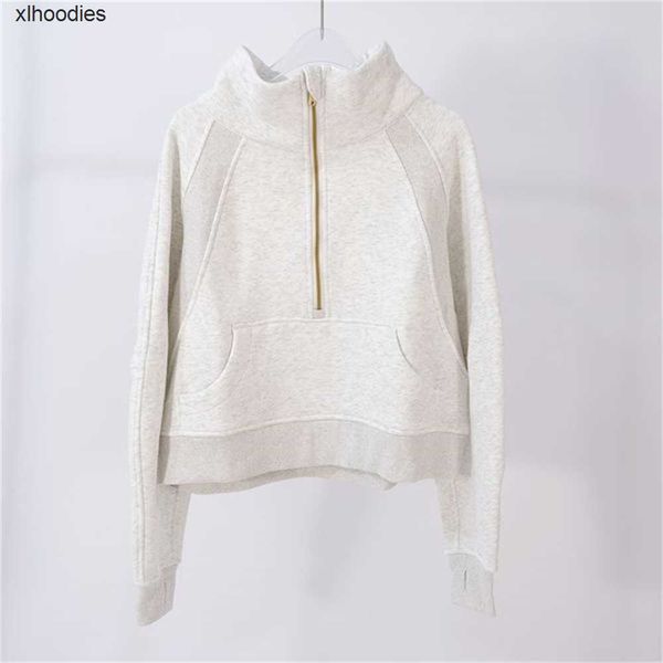 

womens sweatshirt lady yoga hoodies plus lu fashion comfy and relax nice color sweater warm pullover half zipper long sleeve pullovers autu, Black