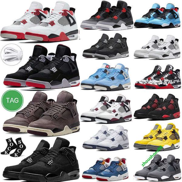 

military black cat 2023 men women basketball shoes 4 4s red thunder sail university blue white oreo fire pure midnight navy sports shoes