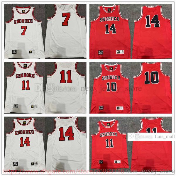 

custom 2023 printed basketball jersey shohoku akagi miyagi sakuragi rukawa mitsui tank role playing tank shirt jerseys, Black;red