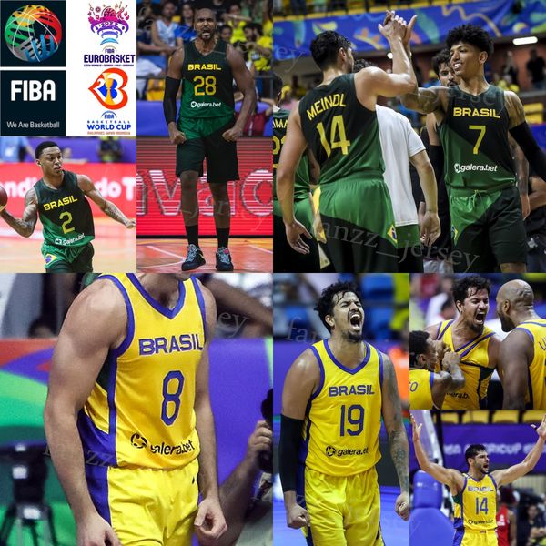

printed world cup brasil basketball brazils jerseys 14 leonardo meindl 2 yago santos 28 lucas mariano 19 lucas dias 9 marcelinho huertas 8 v, Black;red
