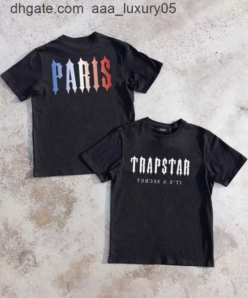 

designer fashion clothing tshirt tees small trendy brand trapstar paris printed short sleeved short sleeved summer pure cotton casual couple, White;black