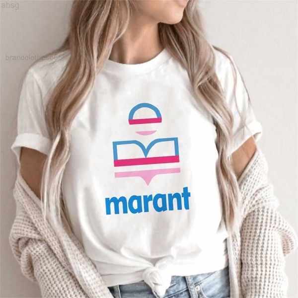 

summer marant t-shirt women oversized cotton harajuku t shirt o-neck femme causal tshirts fashion brand loose tee 220511, White