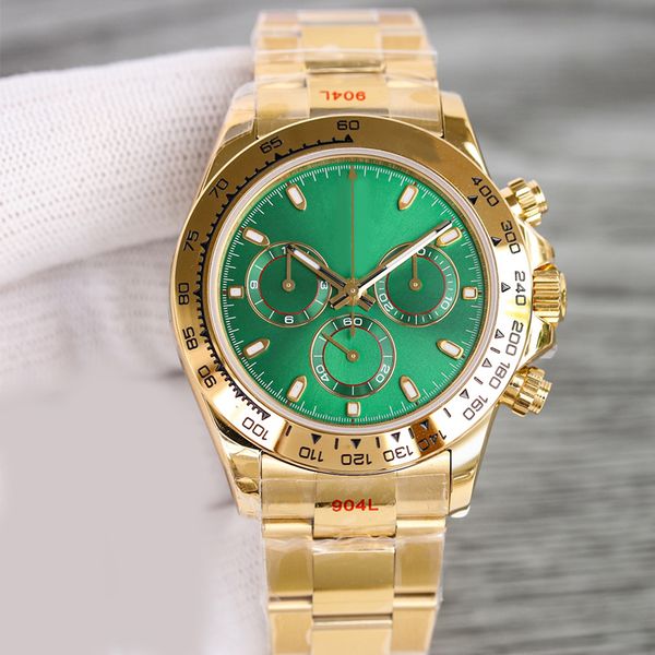 

quality designer mens watch st9 steel all subdials working 40mm automatic mechanical movement sapphire glass ceramic bezel silver green dial, Slivery;brown