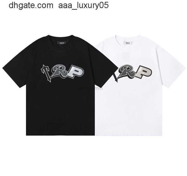 

designer fashion clothing tshirt tees trapstar letter printed short sleeved trendy high street loose casual men women's pure cotton rou, White;black