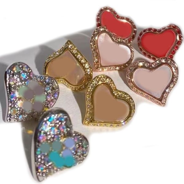 

designer fashion love stud earrings set with diamond silver gold plated indelible multi-colored fritillary on saturn stud earrings, Golden;silver