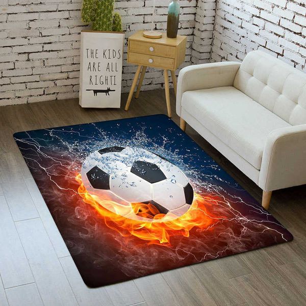 

3D Bedroom Rugs Soccer Boys Play Rug Carpet for Home Living Room Decor Kitchen Mat Parent-child Games Football Floor Area Rug