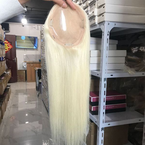 

stock closure platinum blonde mono women's human hair pieces chinese virgin remy hair toupees 60# 5.5"*6.5" 130% density blac, Black;brown