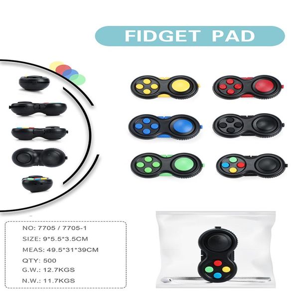 

fidget pad with 9 fidget featuresrubberized controller game perfect for relieving stress key ring2890959, Silver