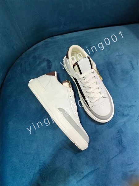 

2023 new luxurys fashion white black leather calfskin sneakers shoe comfort outdoor trainers womens and men casual walking size35-46