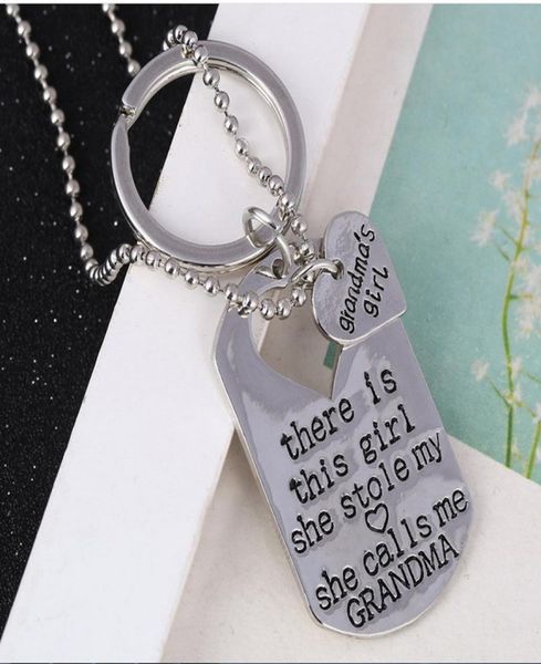 

stylish letter heart necklace keychain key aneis necklace jewelry daddy daughter dad father girls gift pendientes ornaments4325032, Silver