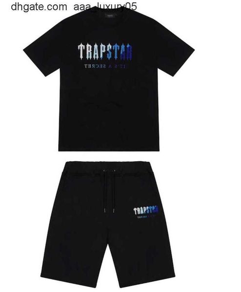 

motion current trapstar t shirt short sleeve print outfit chenille tracksuit black cotton london streetwear motion design 666ess, White;black
